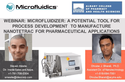 Watch our webinar on Microfluidizer: A Tool for Process Development to Manufacture Nanotetrac