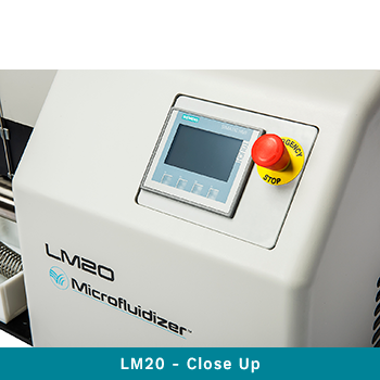 LM20-controls-Microfluidics-high-shear-homogenizer